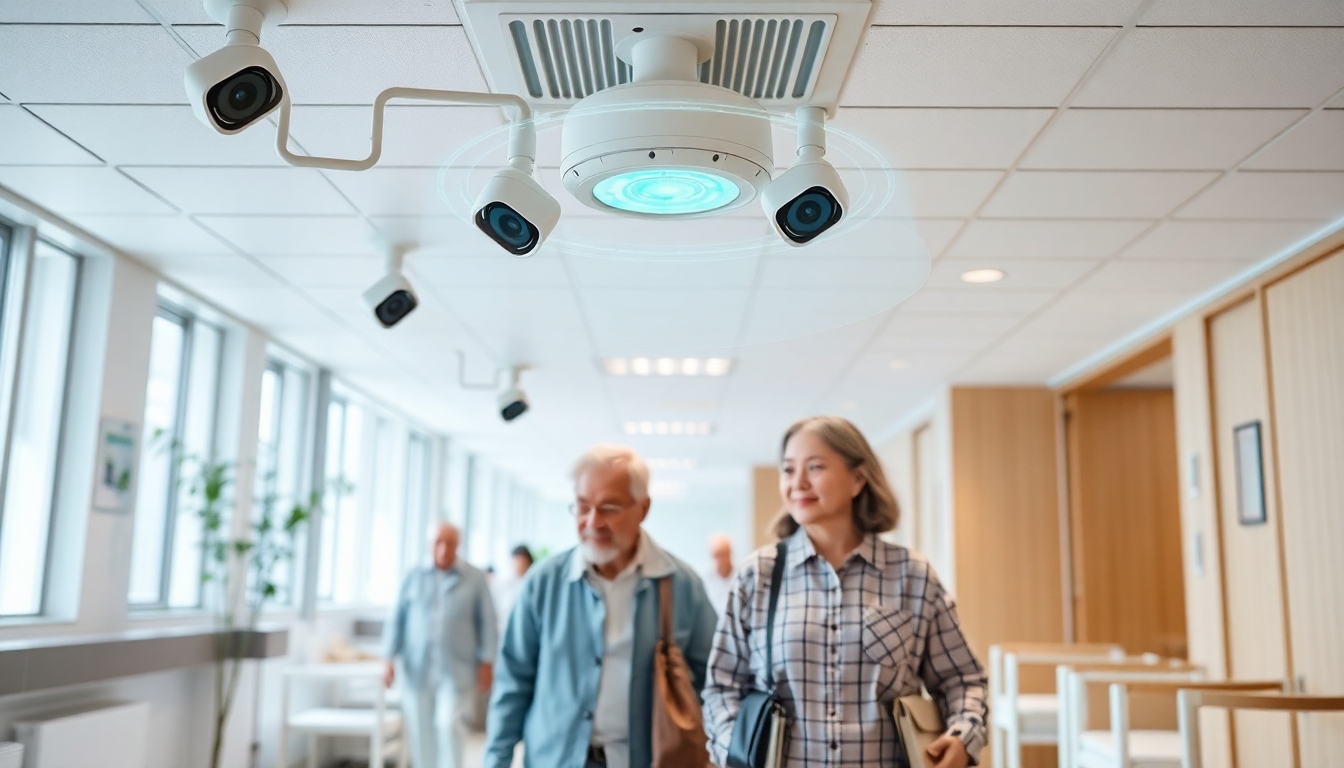 介護施設でAI転倒予測システムを使用するイメージ